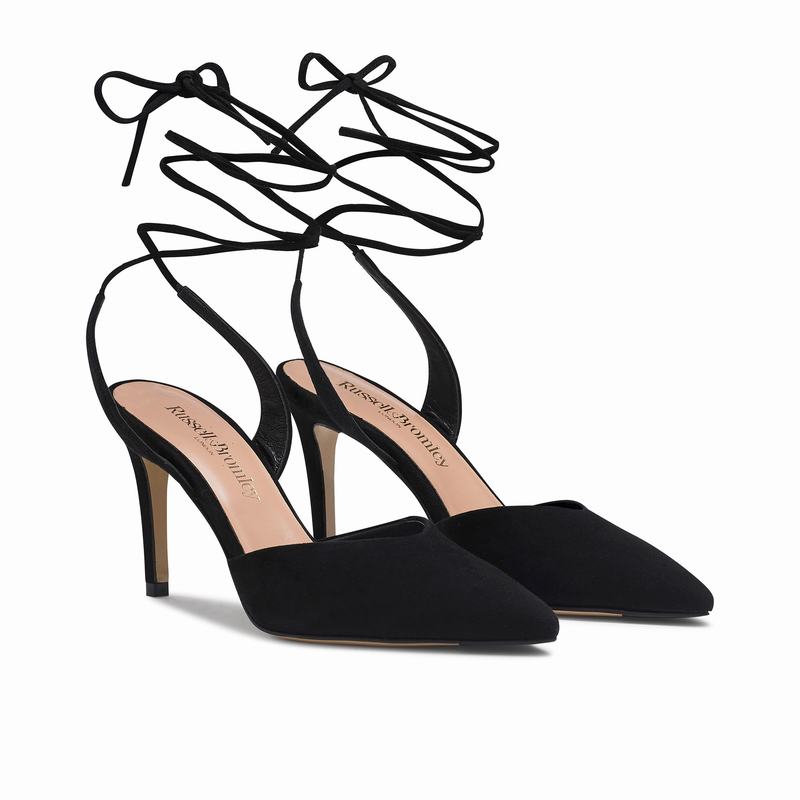 Black Russell And Bromley 85tie Women's Heeled Sandals | SWS71JQ