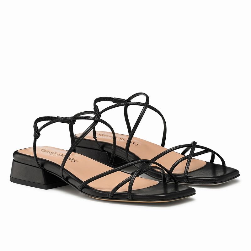 Black Russell And Bromley Airstrip Women's Flat Sandals | SZE4987UM