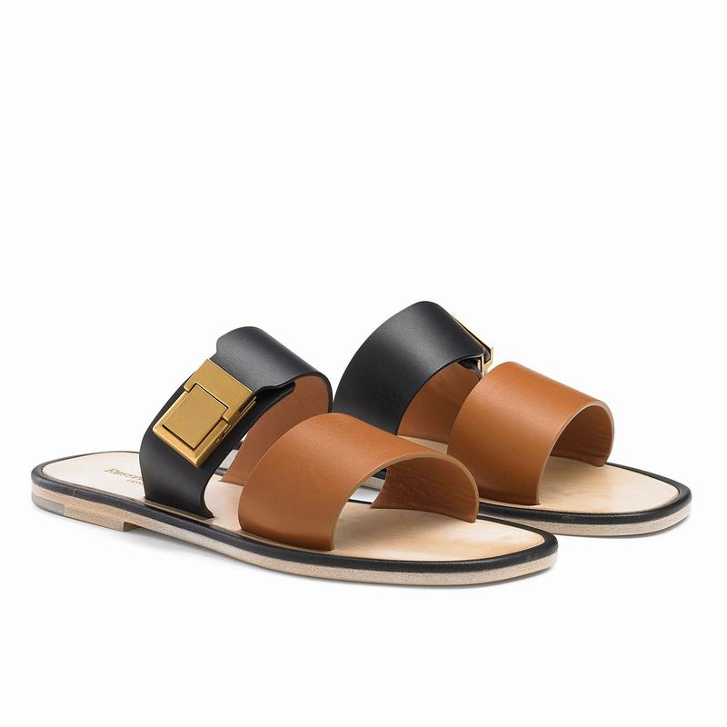 Black Russell And Bromley Aquaviva Women's Flat Sandals | DDX457WU