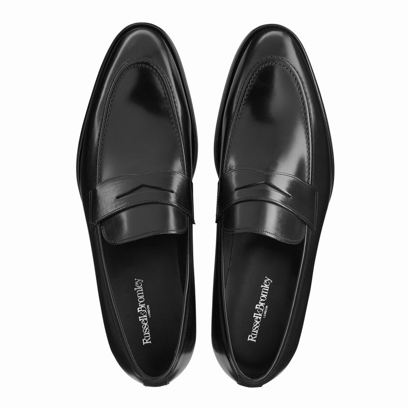 Black Russell And Bromley Aspen Men's Loafers | SEE4666IP