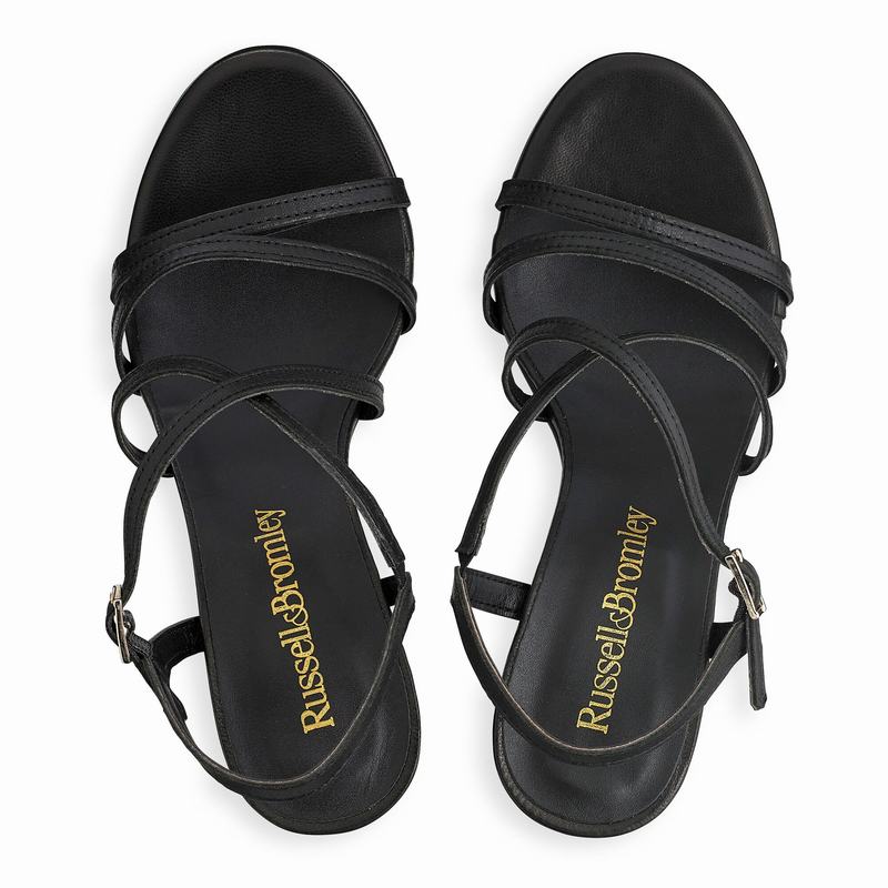 Black Russell And Bromley Barely Women's Heeled Sandals | KOD7560DO