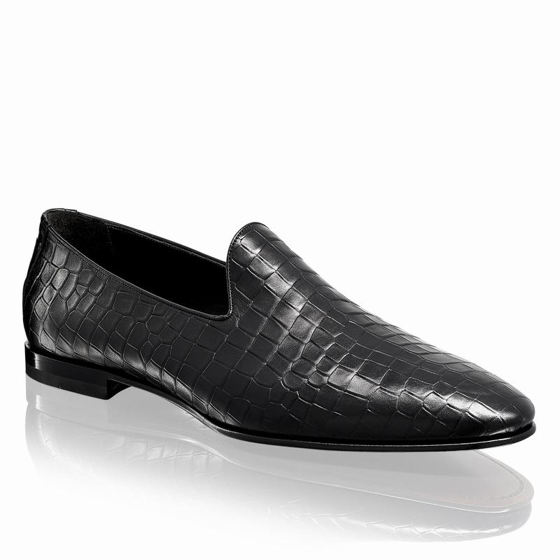 Black Russell And Bromley Baron Men's Slip On Shoes | ZJF8038BU