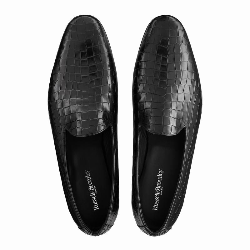 Black Russell And Bromley Baron Men's Slip On Shoes | ZJF8038BU