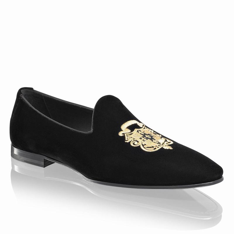 Black Russell And Bromley Baroque Men's Loafers | VQZ4238GR