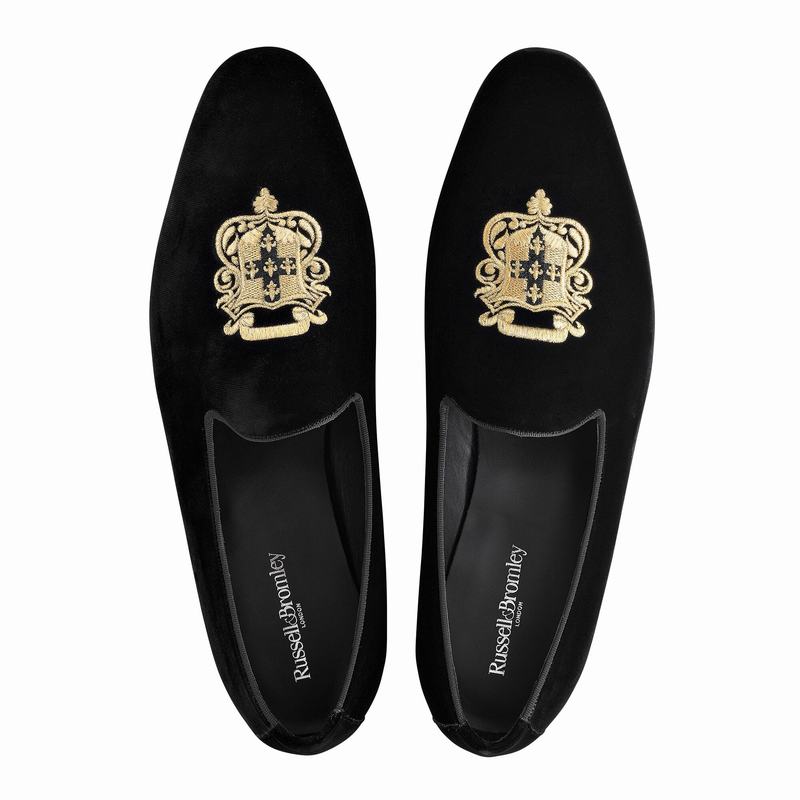 Black Russell And Bromley Baroque Men's Loafers | VQZ4238GR