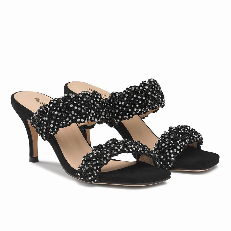 Black Russell And Bromley Be Jewel Women's Heeled Sandals | DIO6012ID