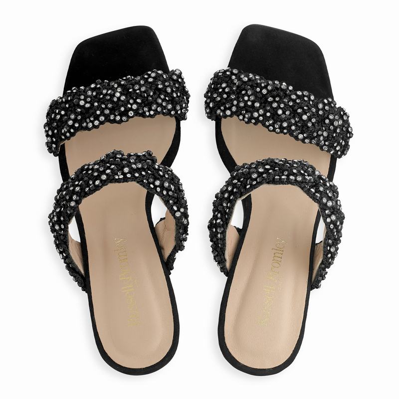 Black Russell And Bromley Be Jewel Women's Heeled Sandals | DIO6012ID