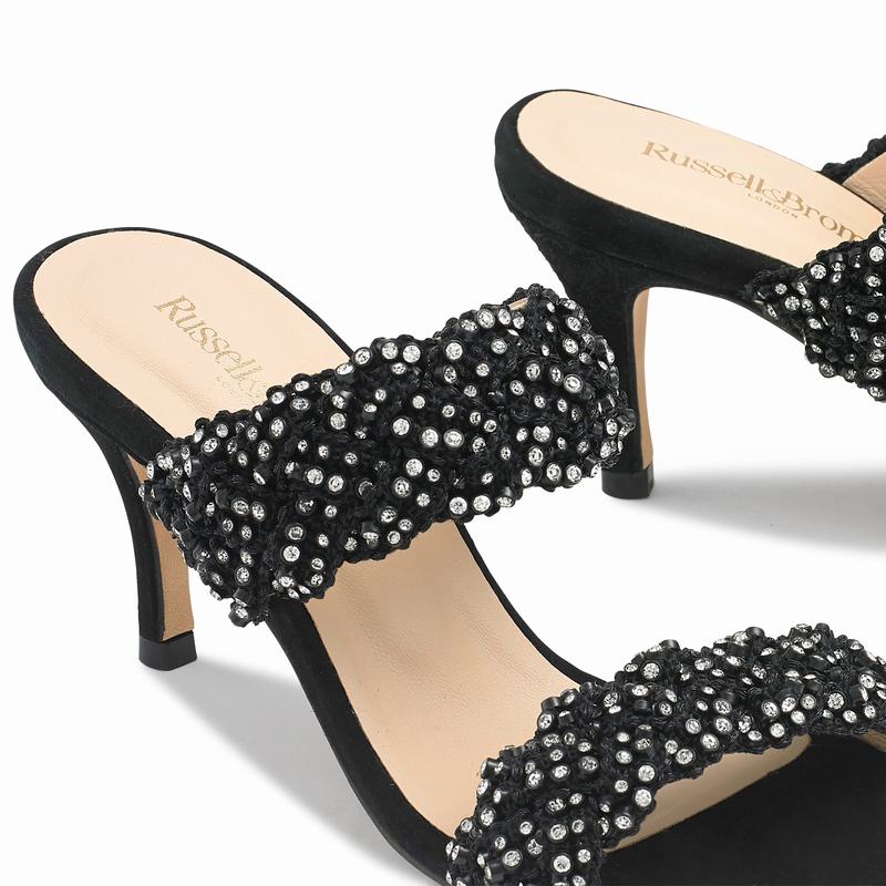 Black Russell And Bromley Be Jewel Women's Heeled Sandals | DIO6012ID
