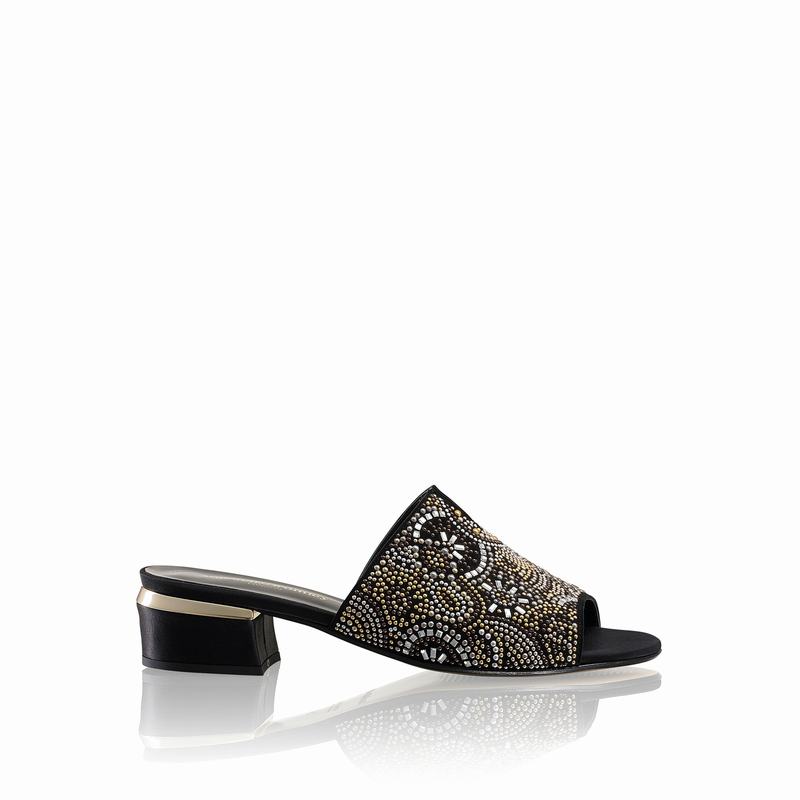 Black Russell And Bromley Beady Women\'s Mules | RGP751UY