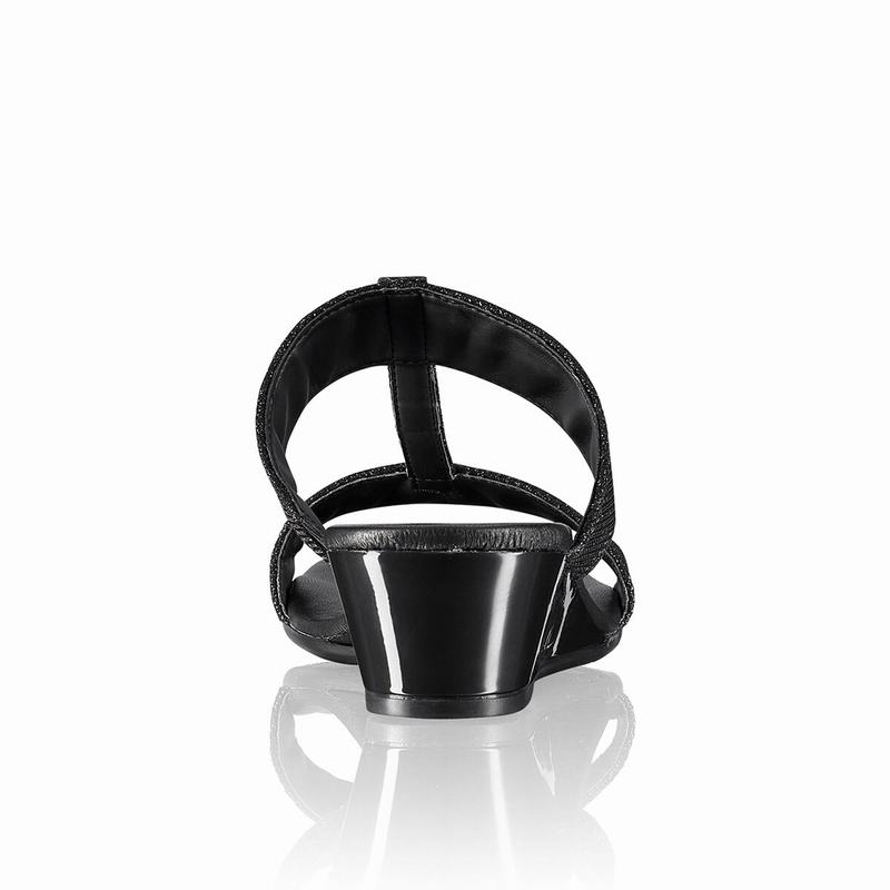 Black Russell And Bromley Bellina Women's Wedge Sandals | NLG1082XD