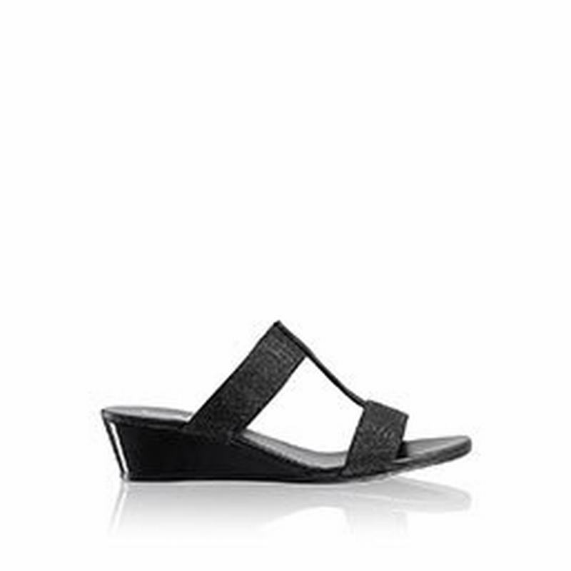 Black Russell And Bromley Bellina Women\'s Wedge Sandals | NLG1082XD