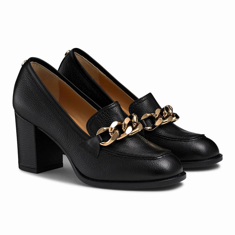 Black Russell And Bromley Blockchain Women's Loafers | LUV3966EQ
