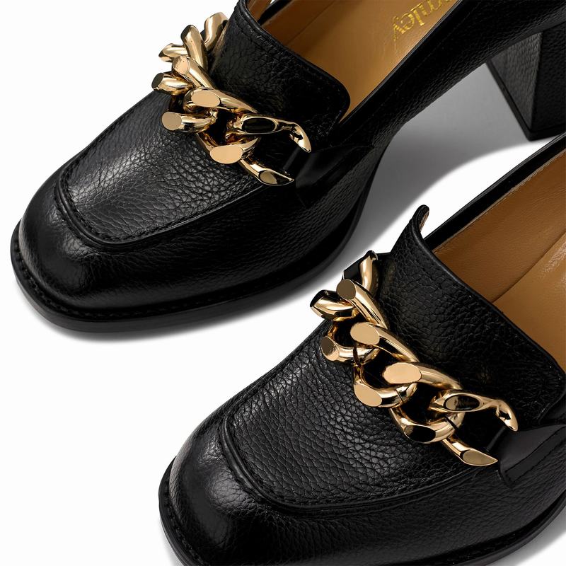 Black Russell And Bromley Blockchain Women's Loafers | LUV3966EQ
