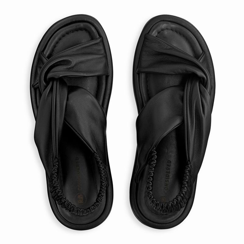 Black Russell And Bromley Blossom Women's Flat Sandals | TYT3399EV