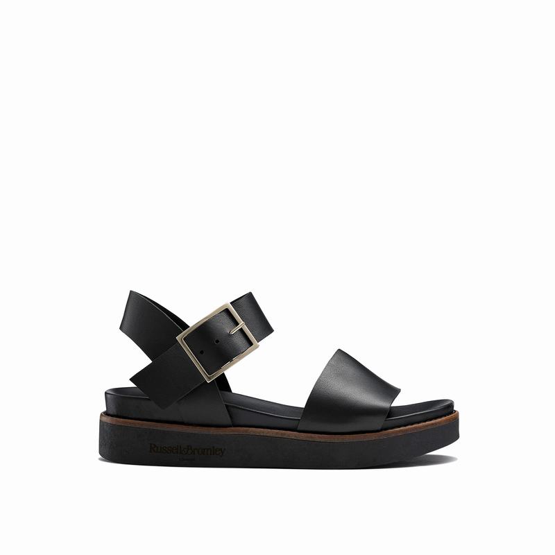 Black Russell And Bromley Boston Women\'s Wedge Sandals | WMX1121CG