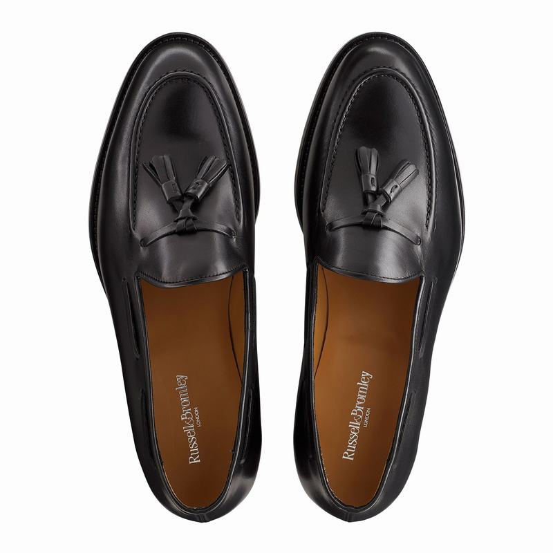 Black Russell And Bromley Broker Men's Loafers | CUV729NH