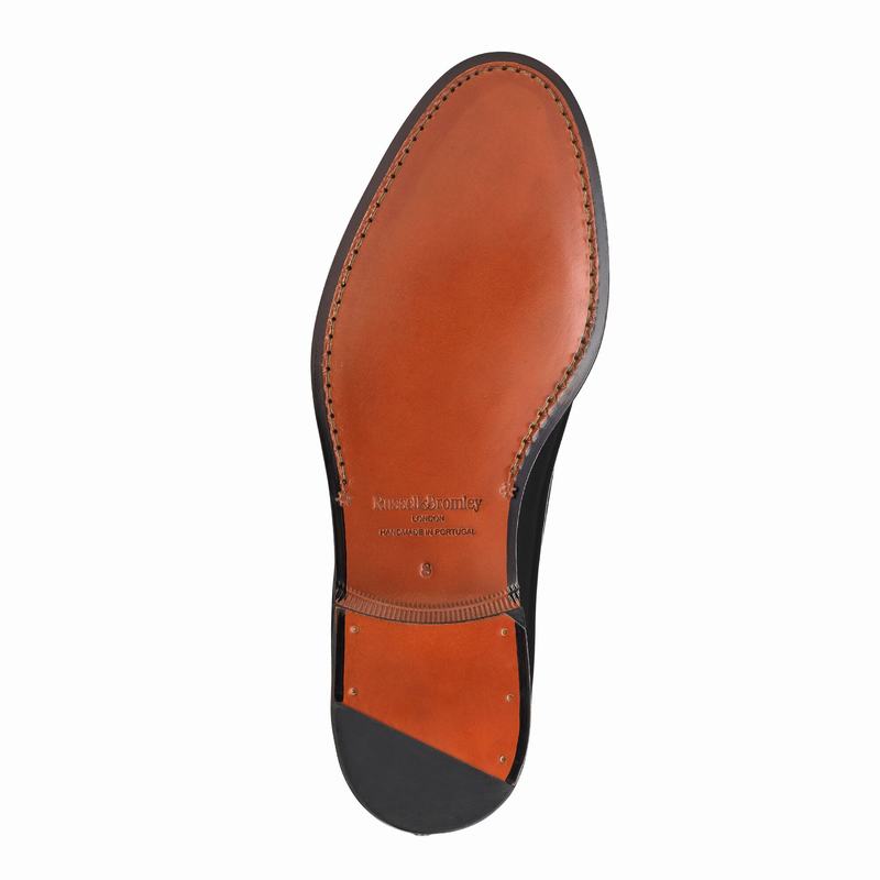 Black Russell And Bromley Broker Men's Loafers | CUV729NH