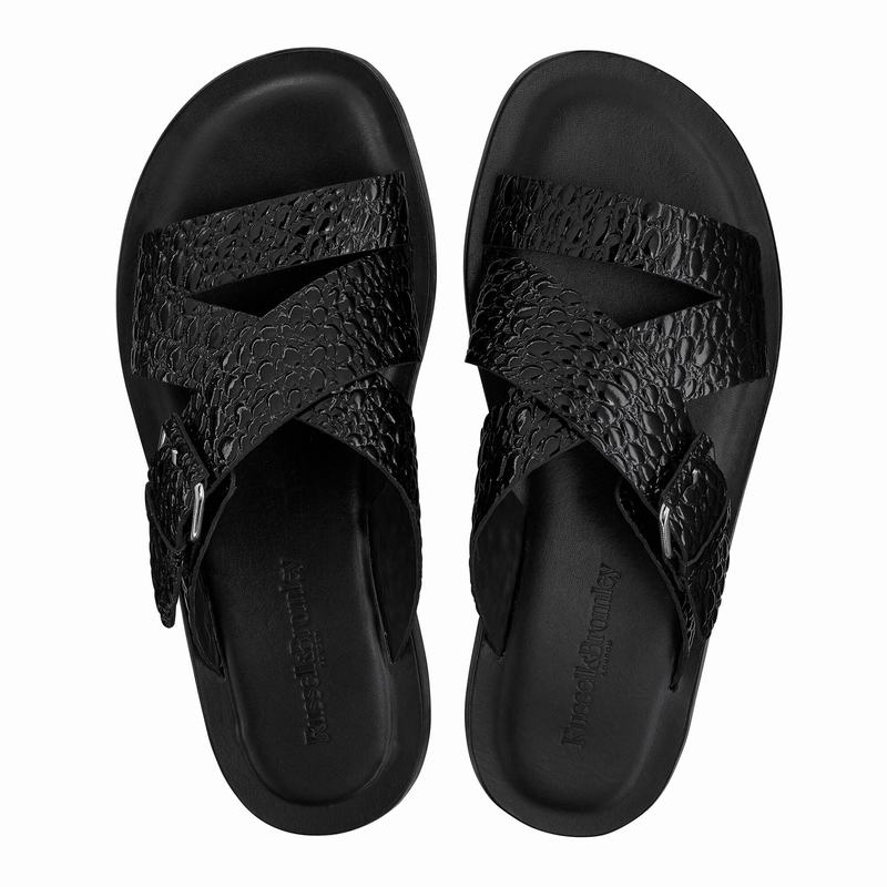 Black Russell And Bromley Bucklebury Men's Sandals | IBM718PS