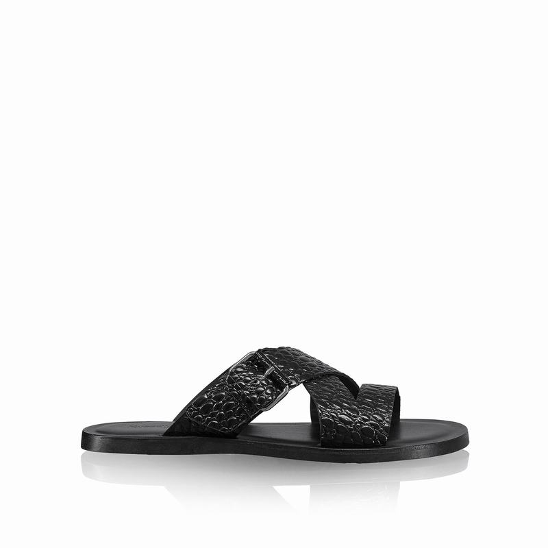 Black Russell And Bromley Bucklebury Men\'s Sandals | IBM718PS