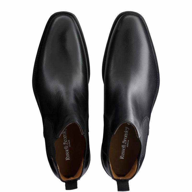 Black Russell And Bromley Burlington Men's Chelsea Boots | NQR1433GC