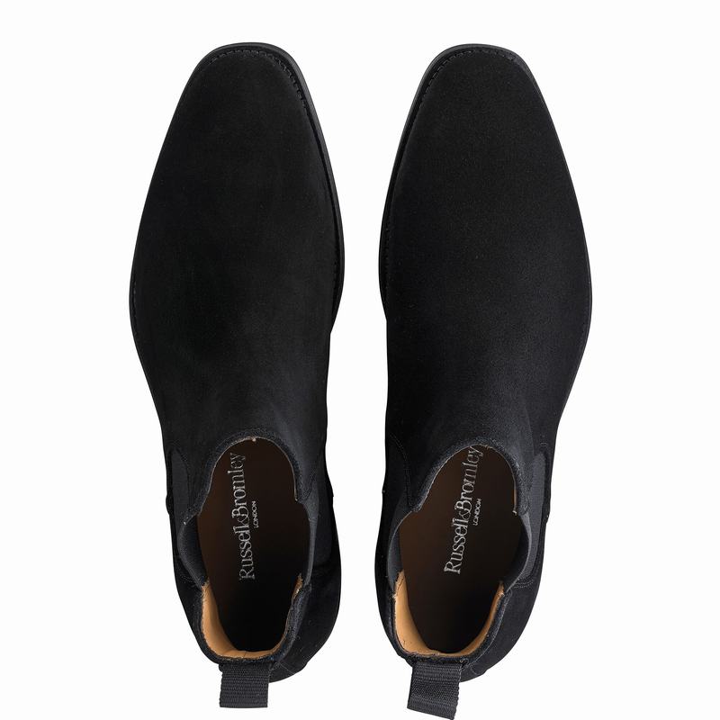 Black Russell And Bromley Burlington Men's Chelsea Boots | RFV93100NE