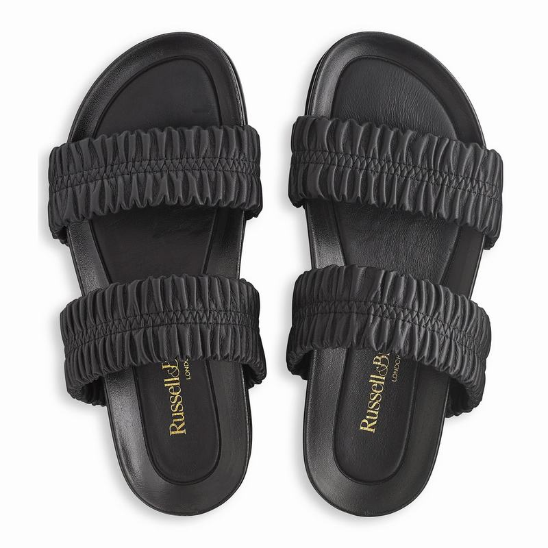 Black Russell And Bromley Busybee Women's Wedge Sandals | CRK9738RN