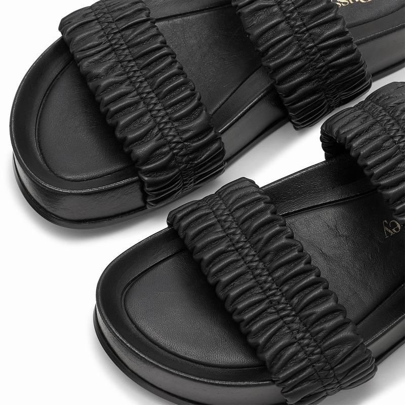 Black Russell And Bromley Busybee Women's Wedge Sandals | CRK9738RN