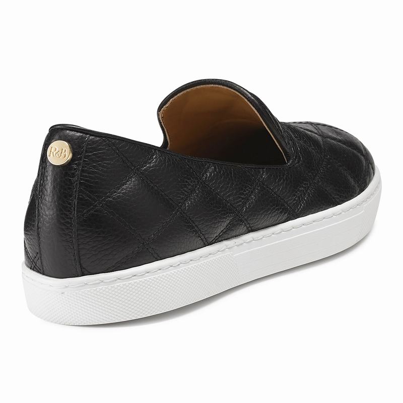 Black Russell And Bromley Casaquilt Women's Slip On Trainers | PIP4126IJ