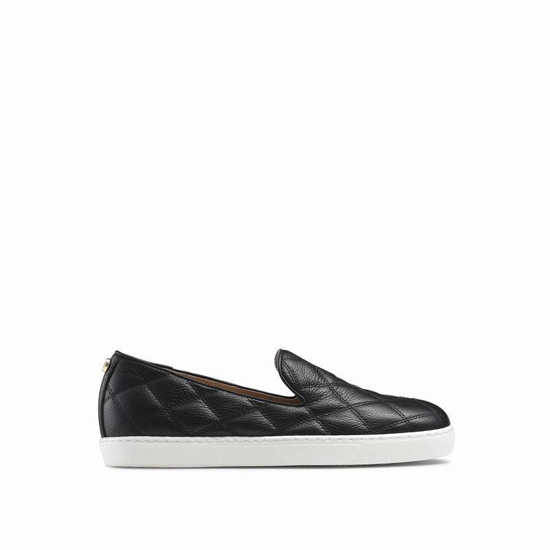 Black Russell And Bromley Casaquilt Women\'s Slip On Trainers | PIP4126IJ