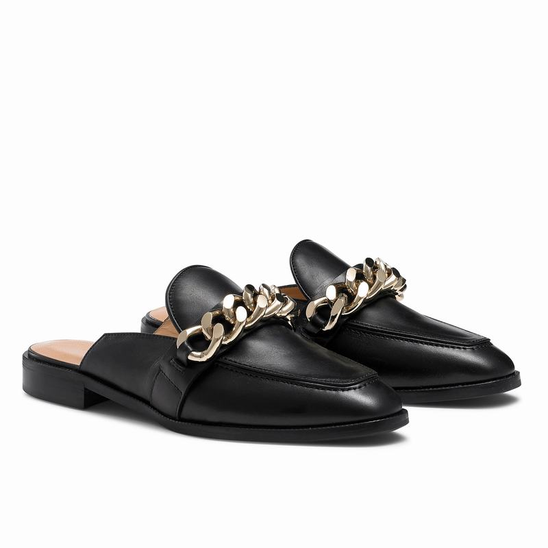 Black Russell And Bromley Chainmule Women's Loafers | ACX2761BG