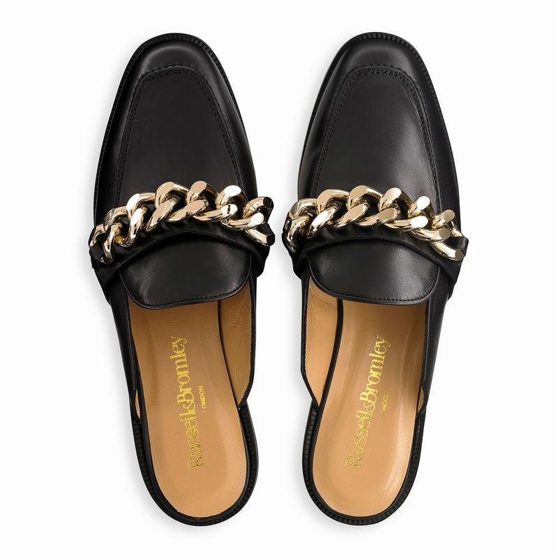 Black Russell And Bromley Chainmule Women's Loafers | ACX2761BG