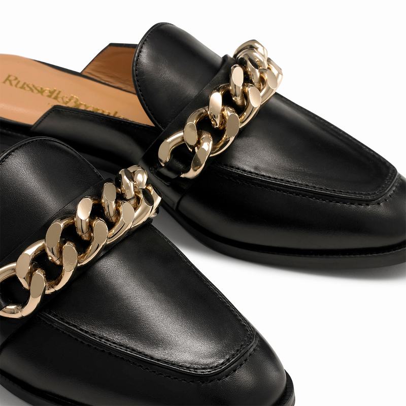 Black Russell And Bromley Chainmule Women's Loafers | ACX2761BG