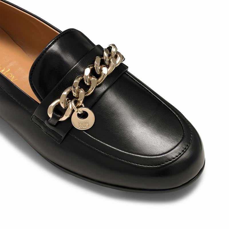 Black Russell And Bromley Chitchat Women's Loafers | QZM5239DR