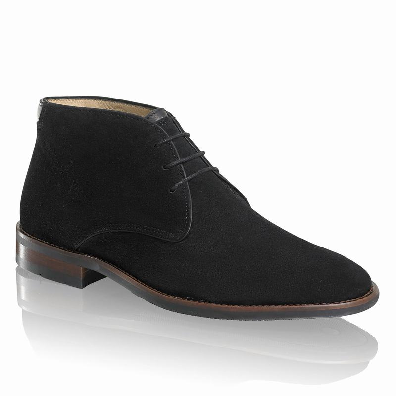 Black Russell And Bromley Classic Men's Desert Boots | IKF3973FD