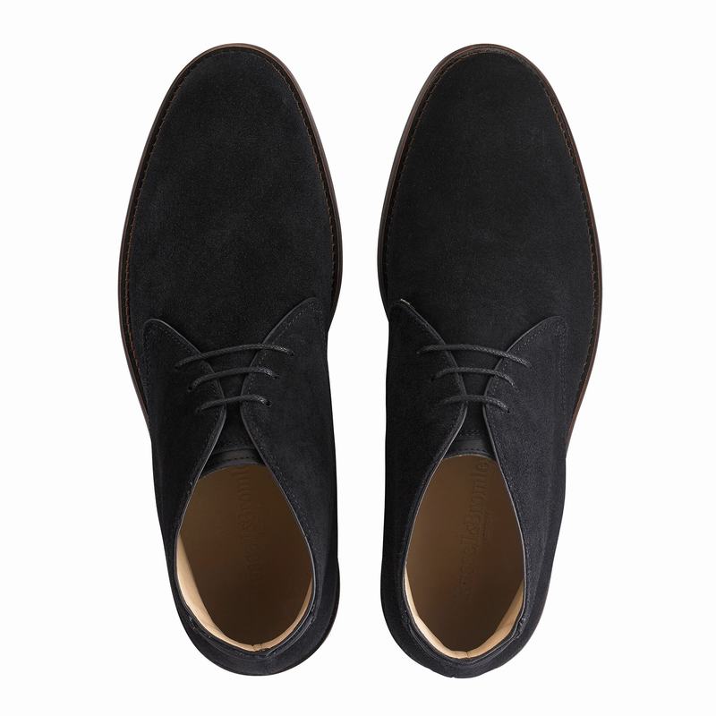 Black Russell And Bromley Classic Men's Desert Boots | IKF3973FD