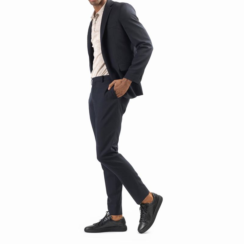 Black Russell And Bromley Clear Run Men's Low Top Sneakers | FES3220VO
