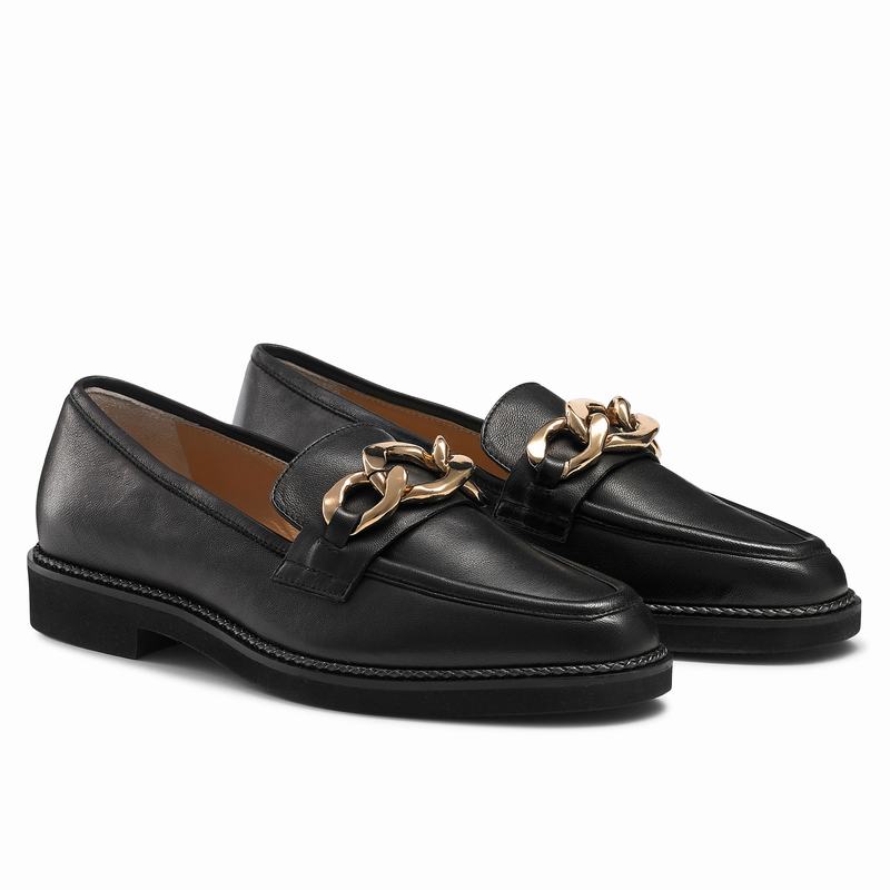 Black Russell And Bromley Cleopatra Women's Loafers | INO6299OU