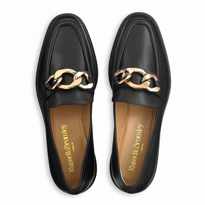 Black Russell And Bromley Cleopatra Women's Loafers | INO6299OU