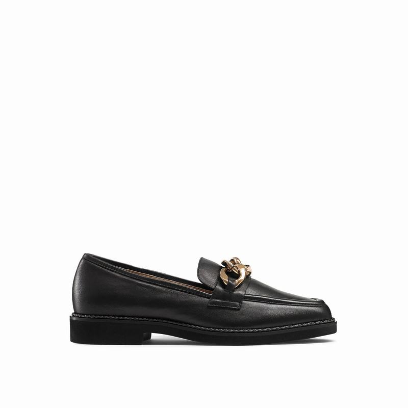 Black Russell And Bromley Cleopatra Women\'s Loafers | INO6299OU