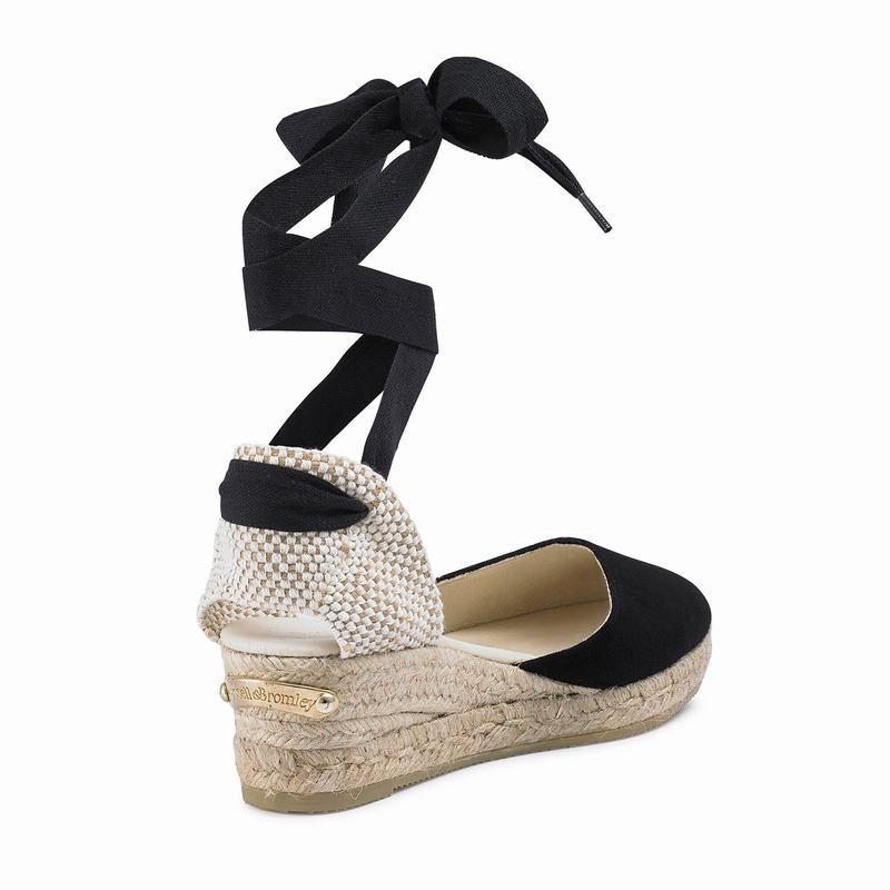Black Russell And Bromley Cocowrap Women's Espadrilles | QUC9029HG