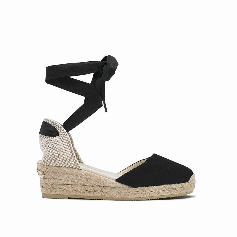 Black Russell And Bromley Cocowrap Women\'s Espadrilles | QUC9029HG