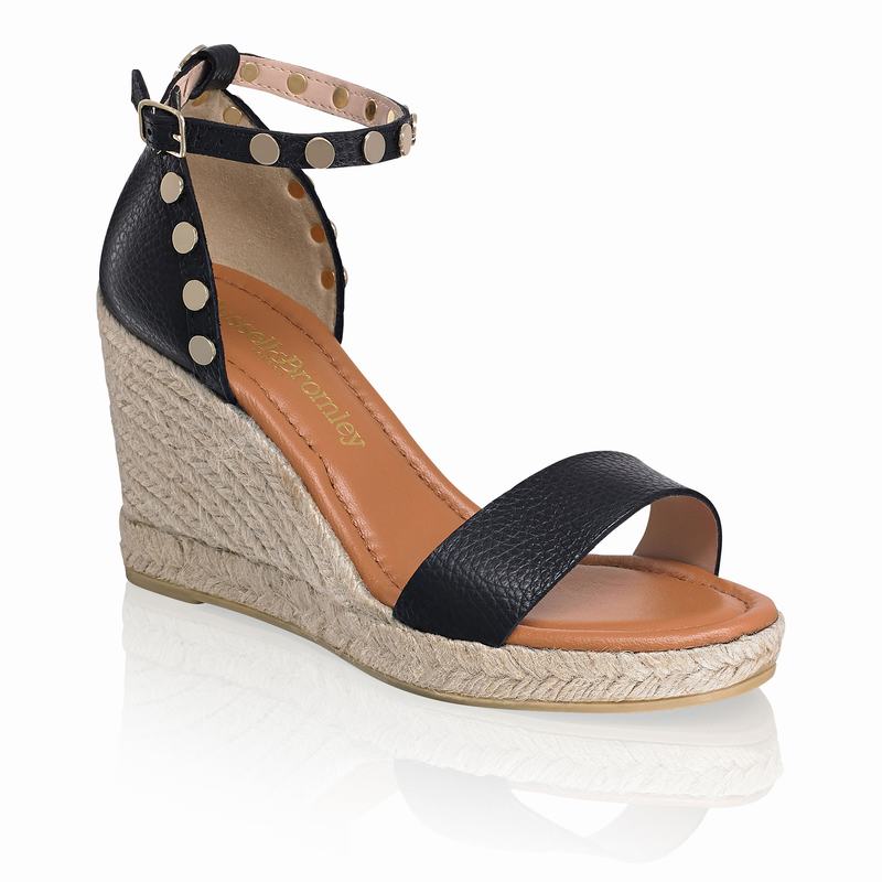 Black Russell And Bromley Coin Spin Women's Espadrilles | OKQ2917DT