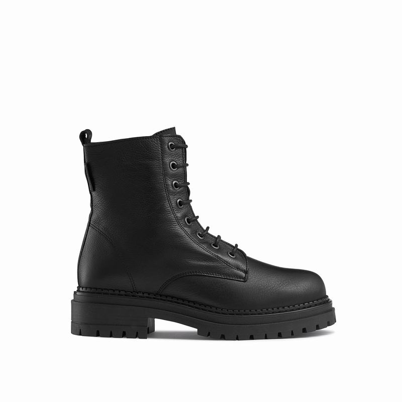 Black Russell And Bromley Combat Women\'s Ankle Boots | UEI1942JD