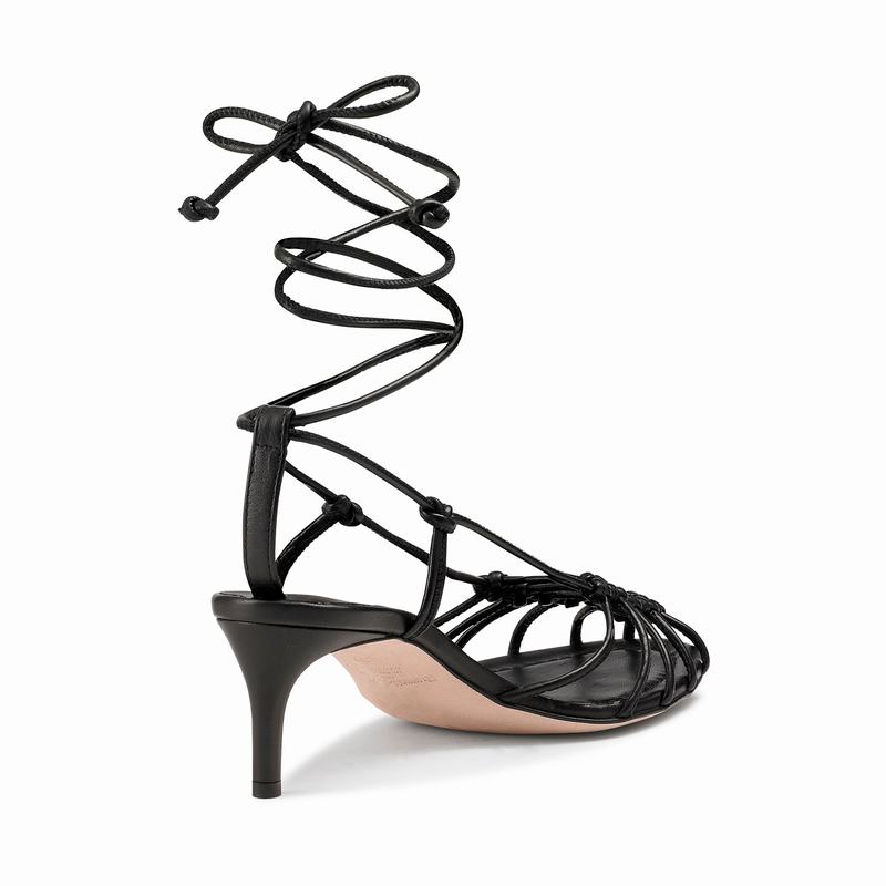 Black Russell And Bromley Connectmid Women's Heeled Sandals | GWA6781RO