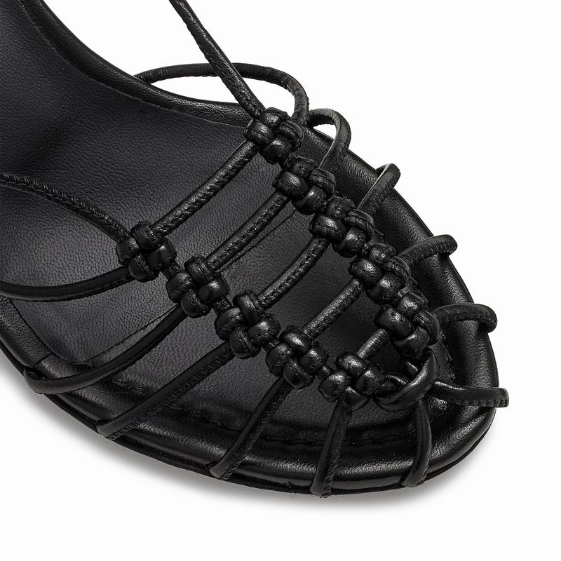 Black Russell And Bromley Connectmid Women's Heeled Sandals | GWA6781RO