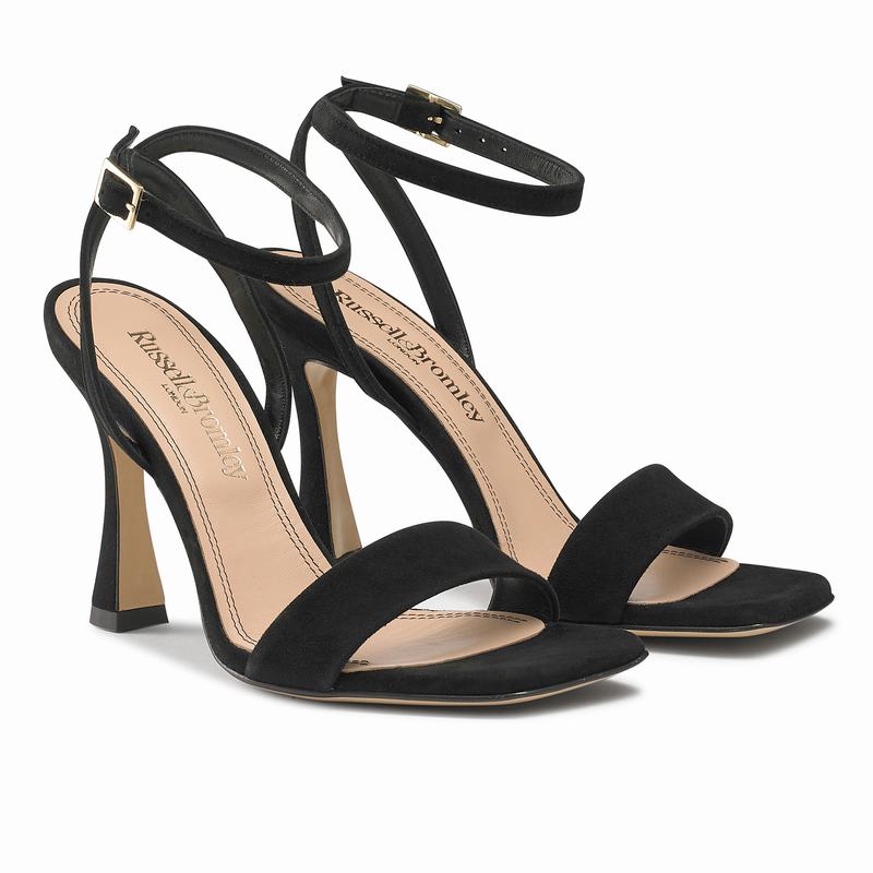 Black Russell And Bromley Cosmo Women's Heeled Sandals | UFM3762CZ