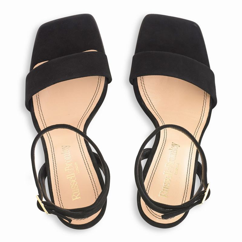 Black Russell And Bromley Cosmo Women's Heeled Sandals | UFM3762CZ