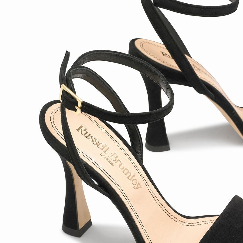 Black Russell And Bromley Cosmo Women's Heeled Sandals | UFM3762CZ