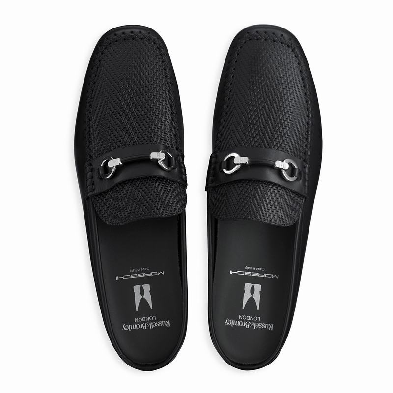 Black Russell And Bromley Crossout Men's Slippers | MJB4934FU