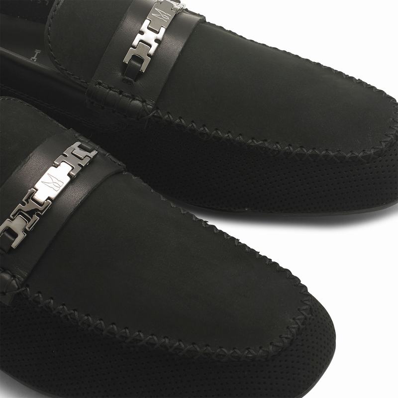 Black Russell And Bromley Crossover Men's Loafers | KUP9941TZ